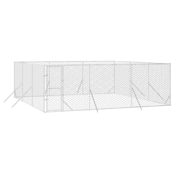 Perrera de exterior acero galvanizado plateado 6x6x2 m