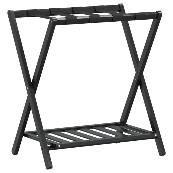 Soporte para maletas bambú negro 68x38x58 cm