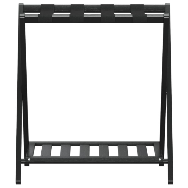 Soporte para maletas bambú negro 68x38x58 cm