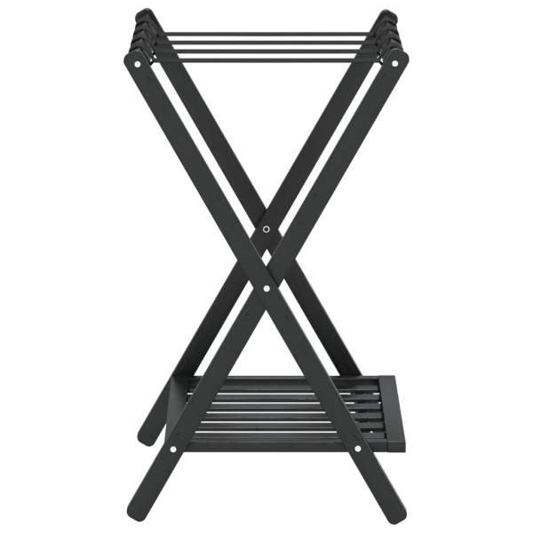 Soporte para maletas bambú negro 68x38x58 cm