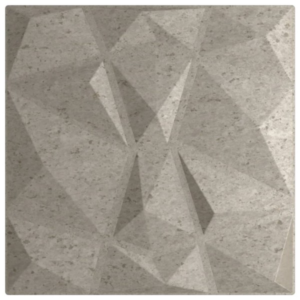 Paneles de pared 24 uds diamante gris hormigón 50x50cm EPS 6 m²