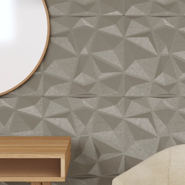 Paneles de pared 24 uds diamante gris hormigón 50x50cm EPS 6 m²