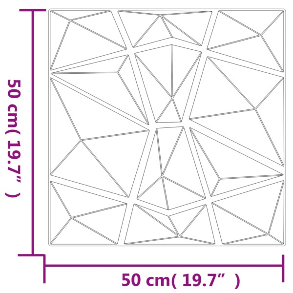 Paneles de pared 24 uds diamante gris hormigón 50x50cm EPS 6 m²