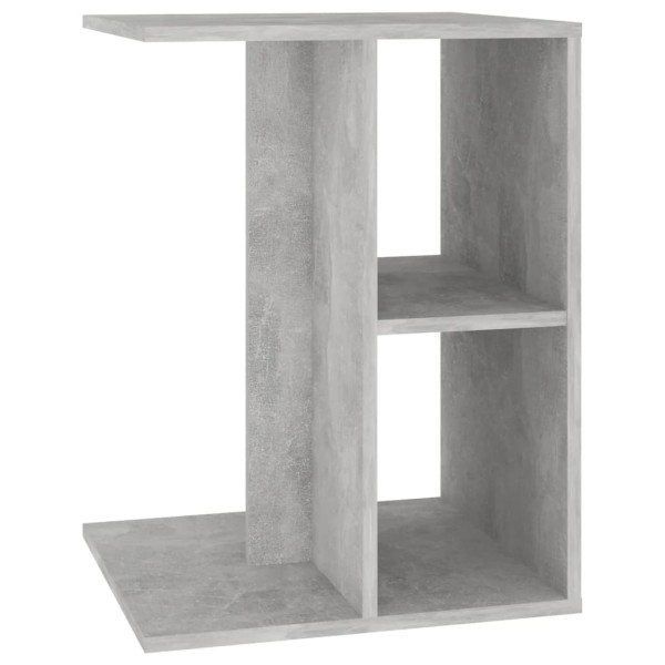 Mesa auxiliar de madera contrachapada gris hormigón 60x40x45 cm