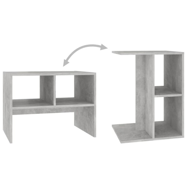 Mesa auxiliar de madera contrachapada gris hormigón 60x40x45 cm