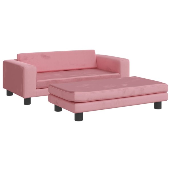 Cama para perros con extensión terciopelo rosa 100x50x30 cm