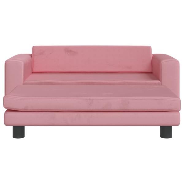 Cama para perros con extensión terciopelo rosa 100x50x30 cm