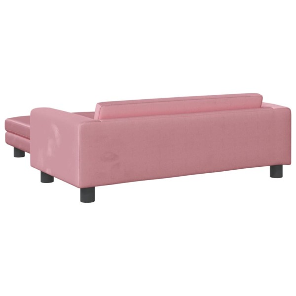 Cama para perros con extensión terciopelo rosa 100x50x30 cm