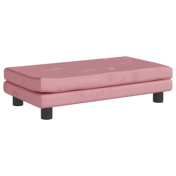 Cama para perros con extensión terciopelo rosa 100x50x30 cm