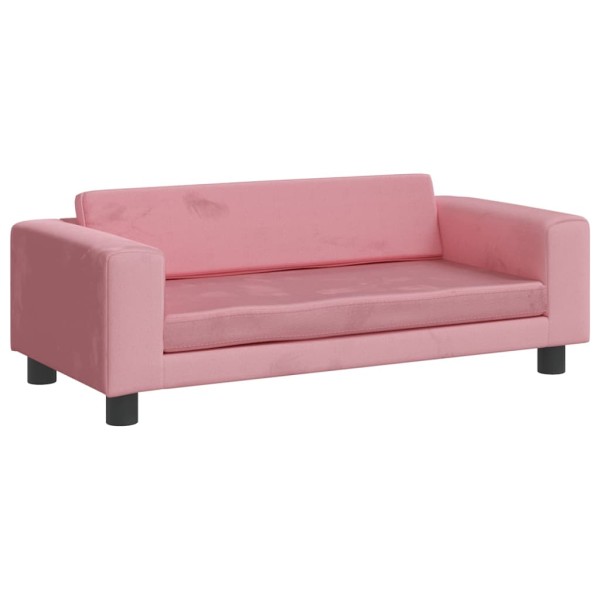 Cama para perros con extensión terciopelo rosa 100x50x30 cm