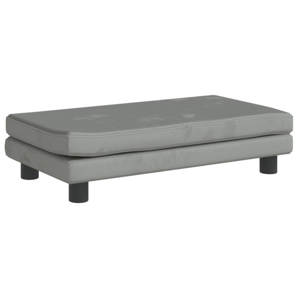 Cama de perros con extensión terciopelo gris claro 100x50x30 cm