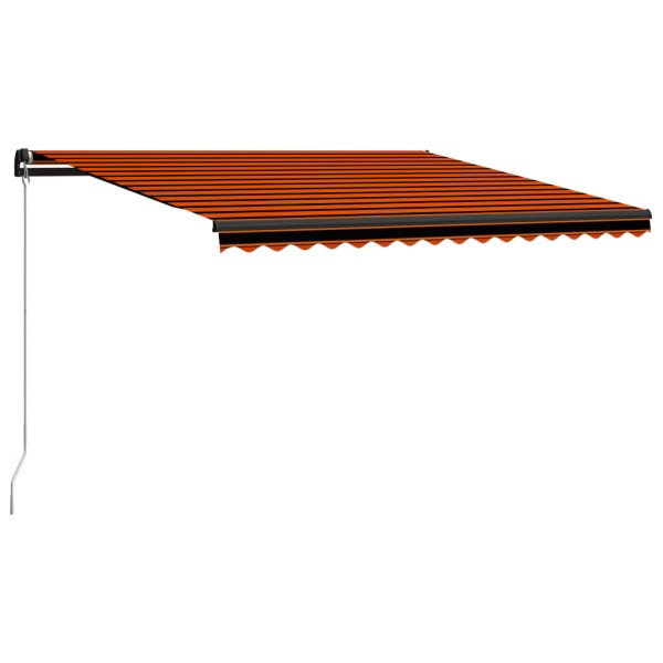 Toldo manual retráctil con LED naranja y marrón 400x300 cm