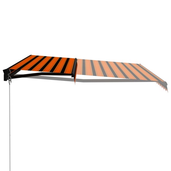 Toldo manual retráctil con LED naranja y marrón 400x300 cm