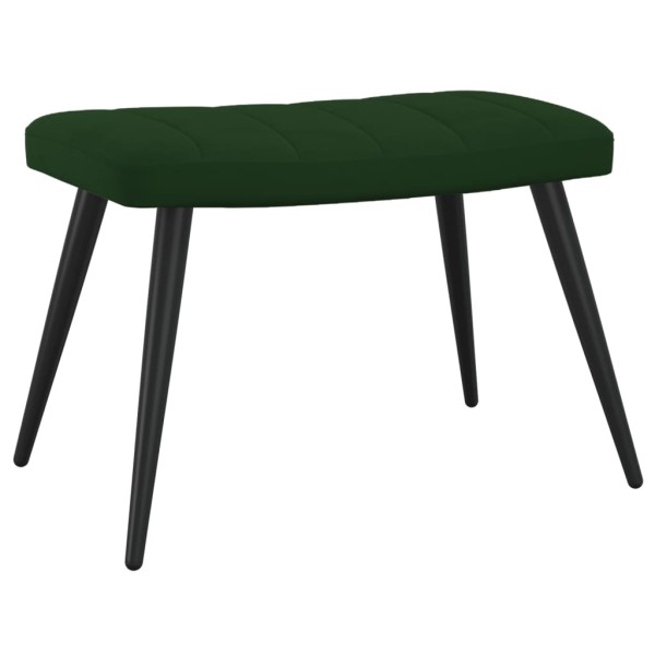 Silla de relajación con taburete terciopelo verde oscuro