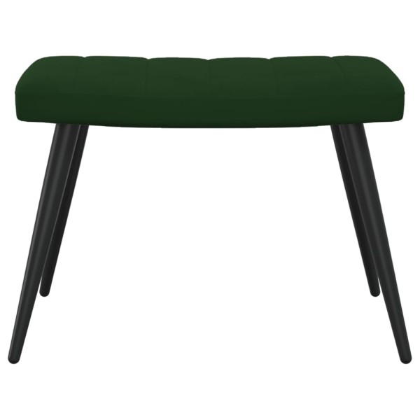 Silla de relajación con taburete terciopelo verde oscuro