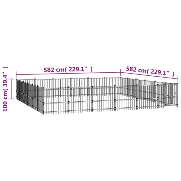 Perrera de exterior de acero 33,87 m²