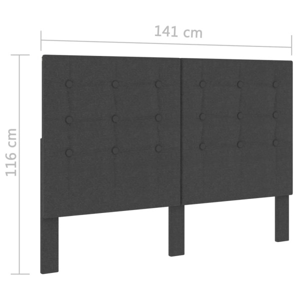 Cabecero copetudo de tela gris oscuro 140x200 cm