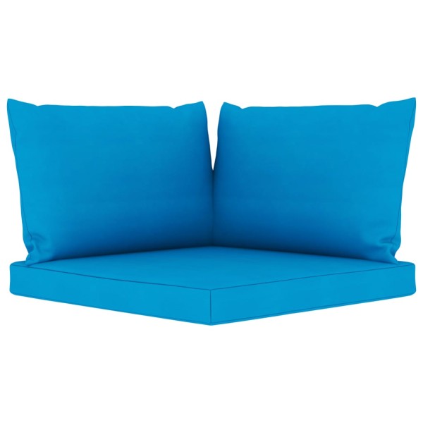 Set de muebles de jardín 10 piezas con cojines azul claro