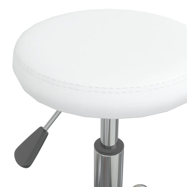 Silla de oficina giratoria de cuero sintético blanco