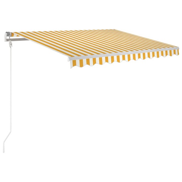 Toldo automático LED sensor de viento amarillo blanco 300x250cm