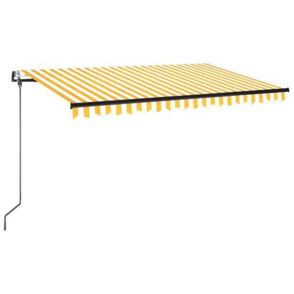 Toldo automático LED sensor de viento amarillo blanco 400x350cm