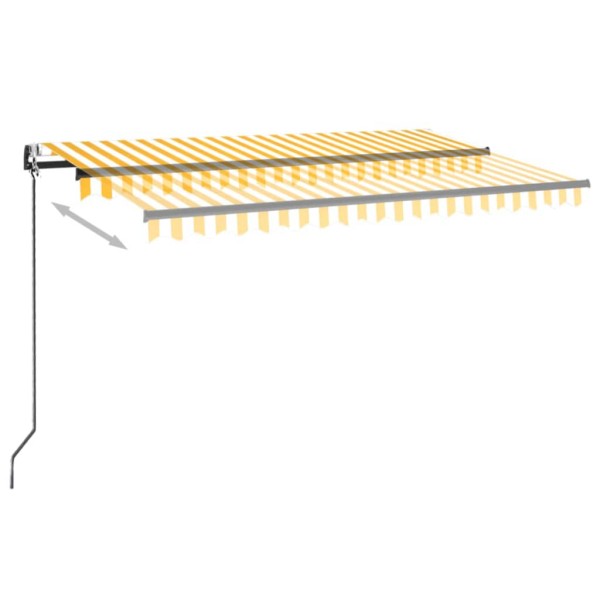 Toldo automático LED sensor de viento amarillo blanco 400x350cm