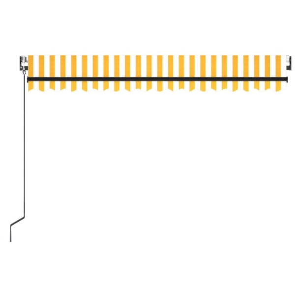 Toldo automático LED sensor de viento amarillo blanco 400x350cm