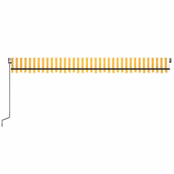 Toldo retráctil automático amarillo y blanco 600x350 cm