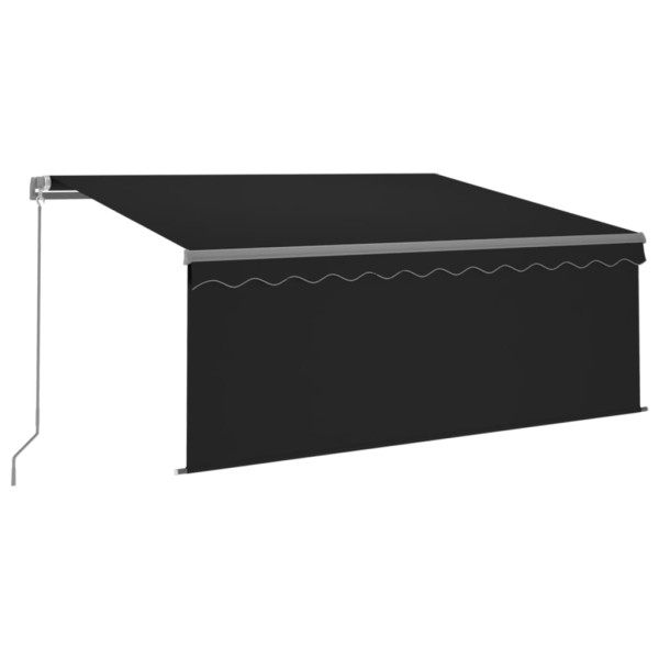 Toldo manual retráctil con persiana y LED antracita 3x2,5 m