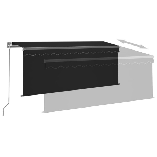 Toldo manual retráctil con persiana y LED antracita 3x2,5 m