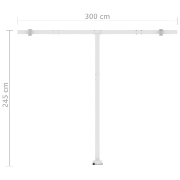 Toldo automático LED sensor de viento azul y blanco 300x250 cm