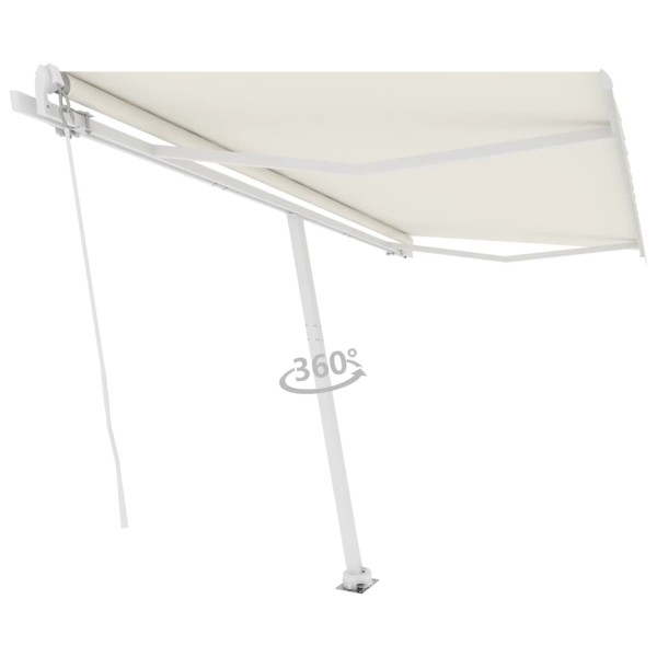 Toldo de pie manual retráctil crema 400x350 cm