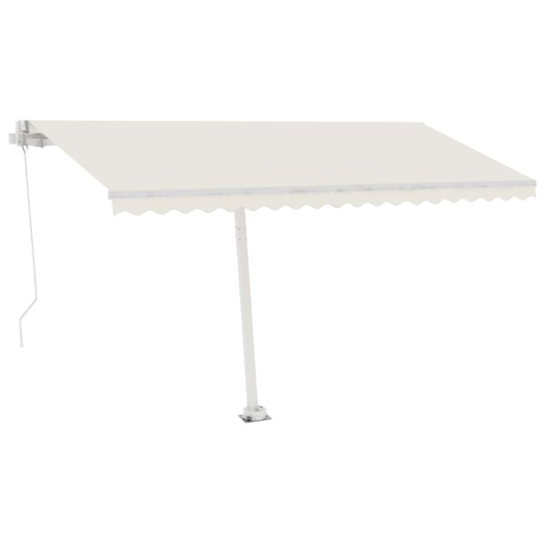 Toldo de pie manual retráctil crema 400x350 cm