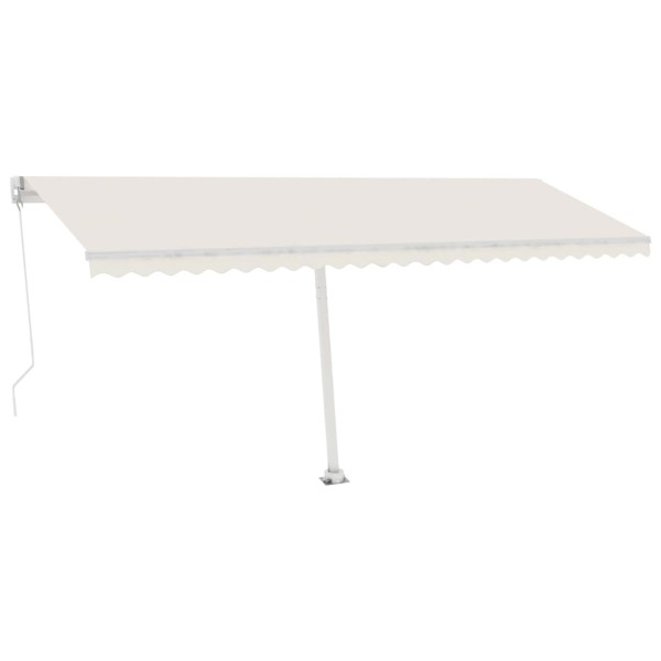 Toldo de pie retráctil manual crema 500x350 cm