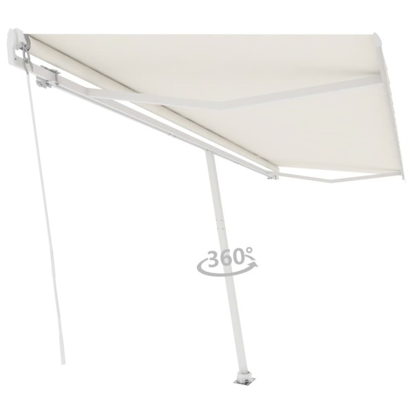 Toldo de pie retráctil manual crema 500x350 cm