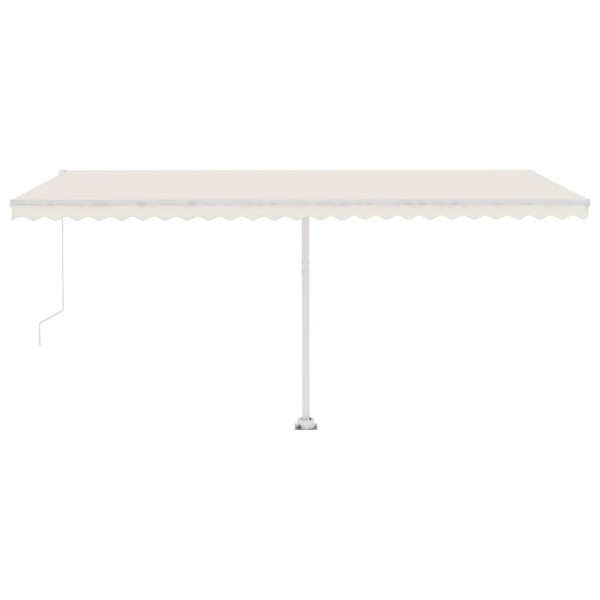 Toldo de pie retráctil manual crema 500x350 cm