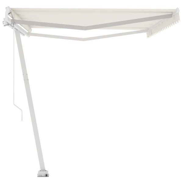 Toldo de pie retráctil manual crema 500x350 cm