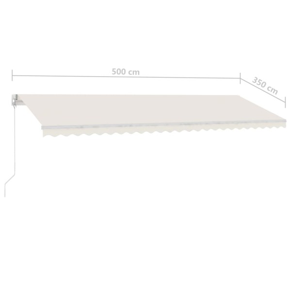 Toldo de pie retráctil manual crema 500x350 cm