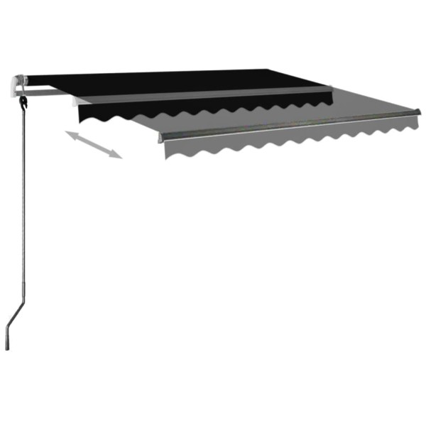 Toldo manual retráctil con LED antracita 300x250 cm