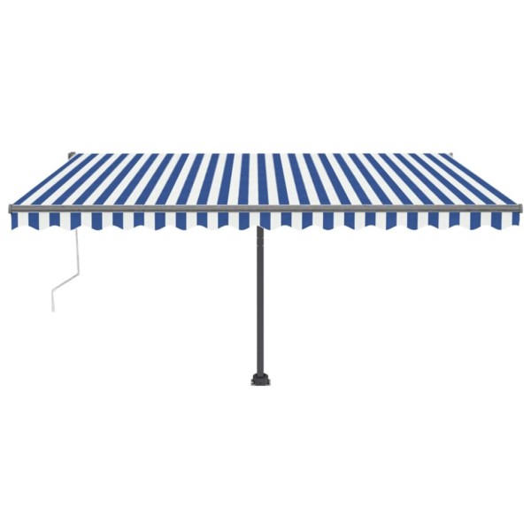 Toldo de pie automático azul y blanco 400x300 cm