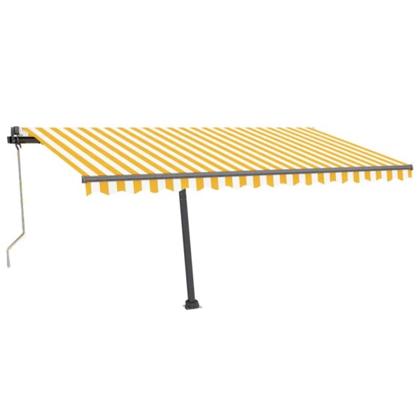 Toldo de pie automático amarillo y blanco 400x350 cm