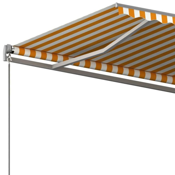 Toldo de pie automático amarillo y blanco 400x350 cm