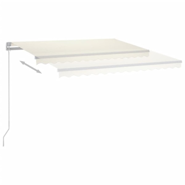 Toldo automático LED sensor de viento crema 3,5x2,5 m