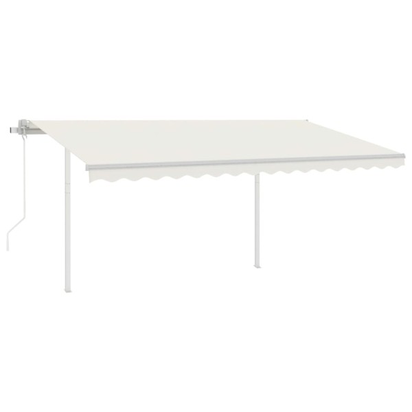 Toldo automático con LED sensor de viento crema 4,5x3 m