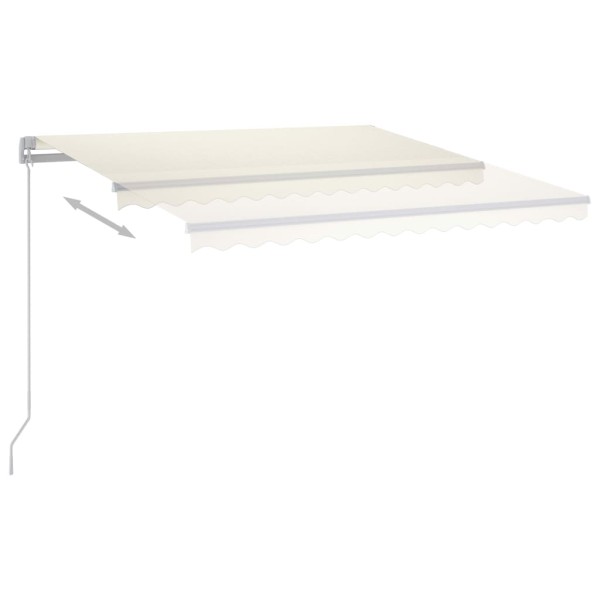 Toldo automático con LED sensor de viento crema 4,5x3 m