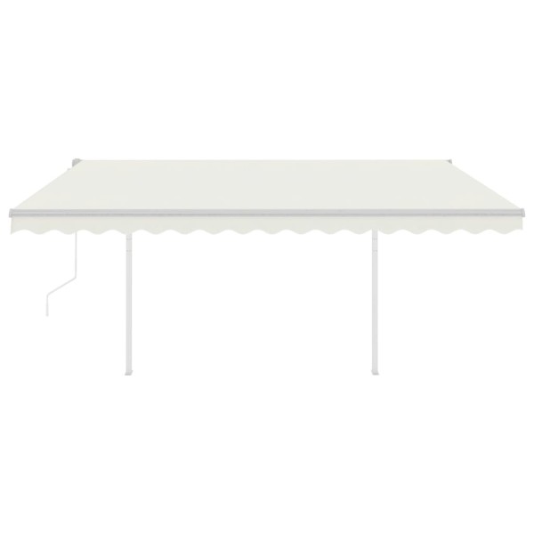 Toldo automático con LED sensor de viento crema 4,5x3 m