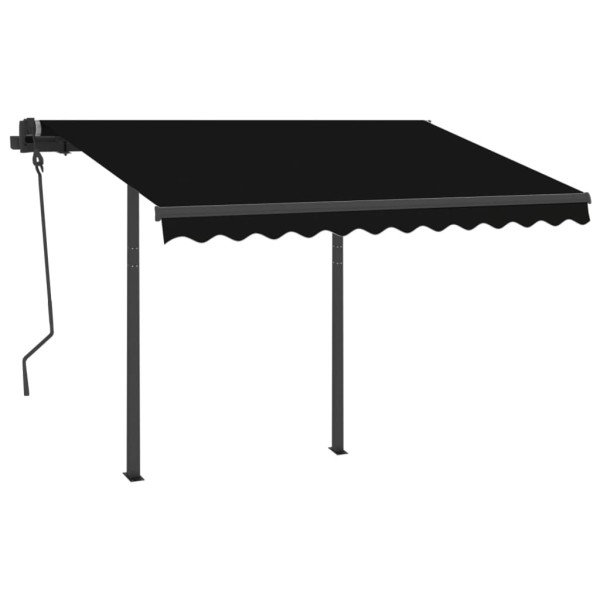 Toldo manual retráctil con LED gris antracita 3x2,5 m