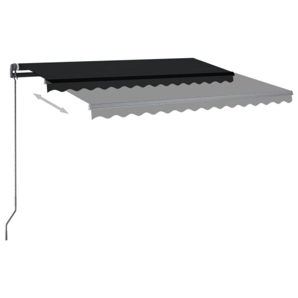 Toldo manual retráctil con LED gris antracita 3x2,5 m