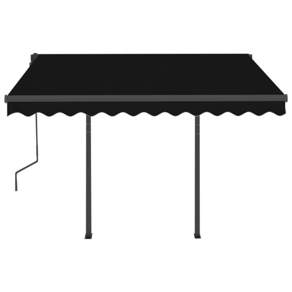 Toldo manual retráctil con LED gris antracita 3x2,5 m