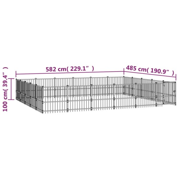 Perrera de exterior de acero 28,23 m²